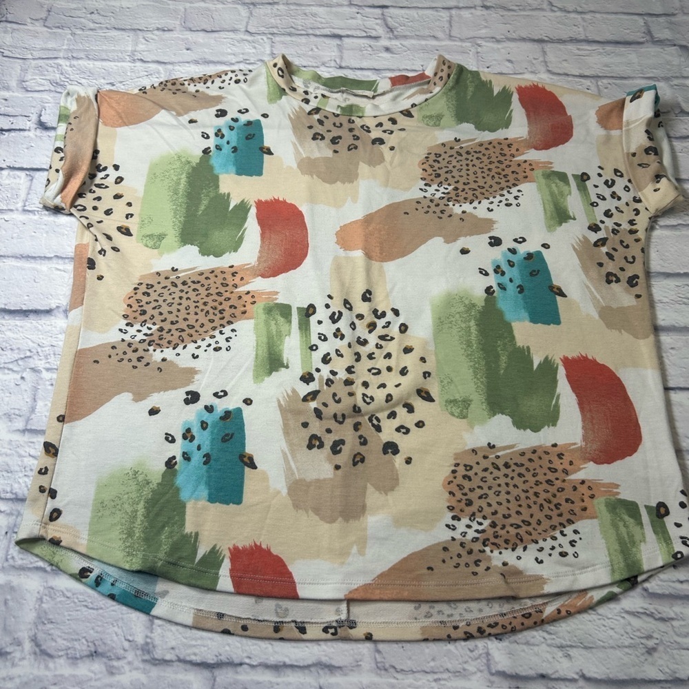 ODDY Multicolor Abstract Print Blouse. Size 2X